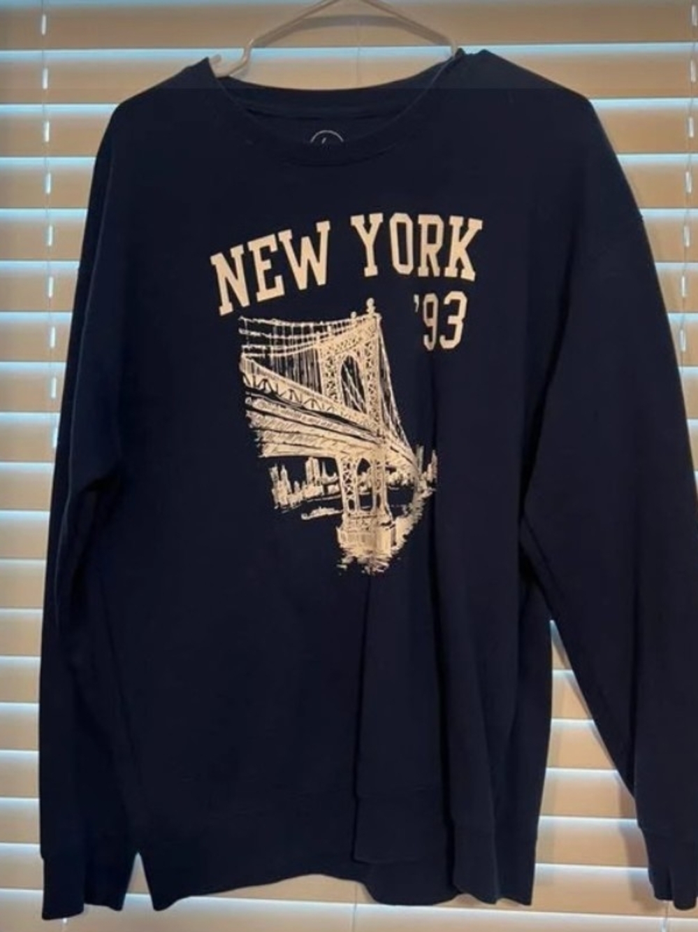 Navy New York '93 Graphic Crewneck Sweatshirt